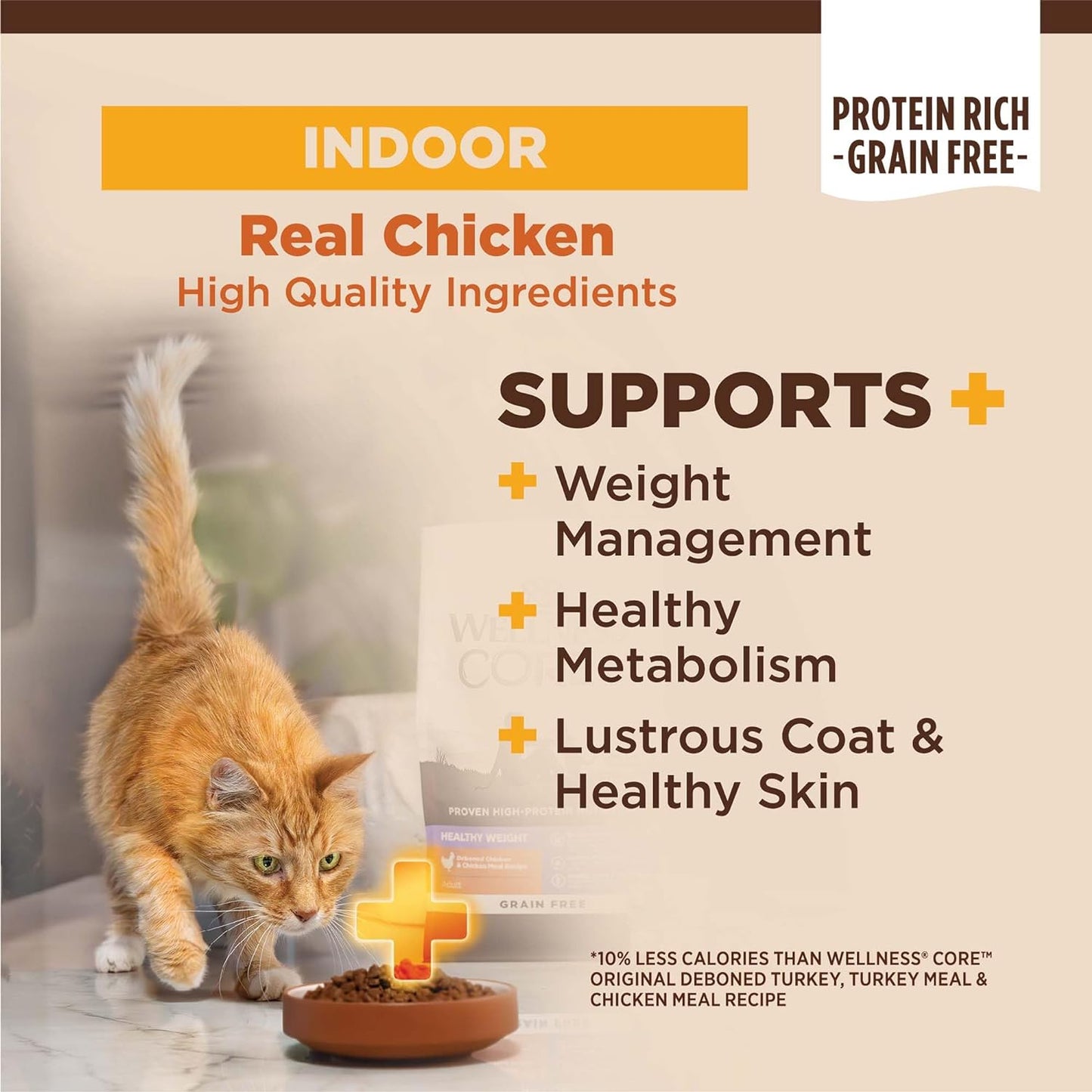 CORE Grain Free Dry Cat Food, High Protein Cat Food, Indoor, Chicken, Turkey & Chicken Meal, Natural, Made in USA, Cat Food, Adult
