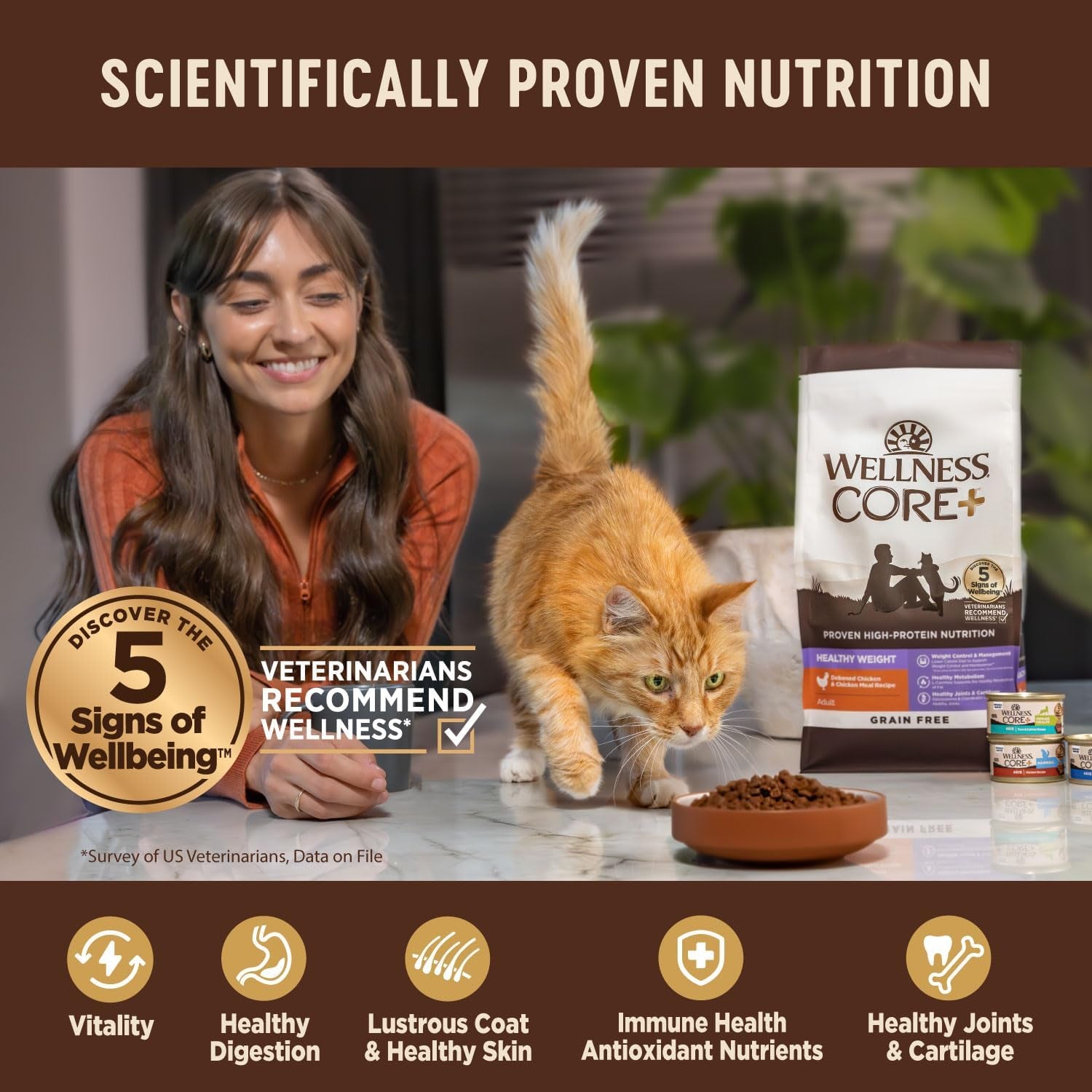 CORE Grain Free Dry Cat Food, High Protein Cat Food, Indoor, Chicken, Turkey & Chicken Meal, Natural, Made in USA, Cat Food, Adult